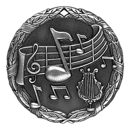 Wreath Music Medal 2" / Silver