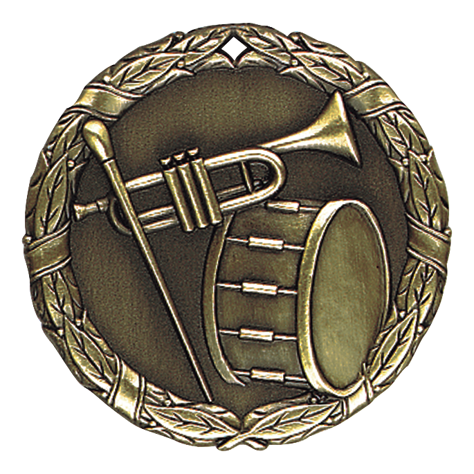 Wreath Band Medal 2" / Gold