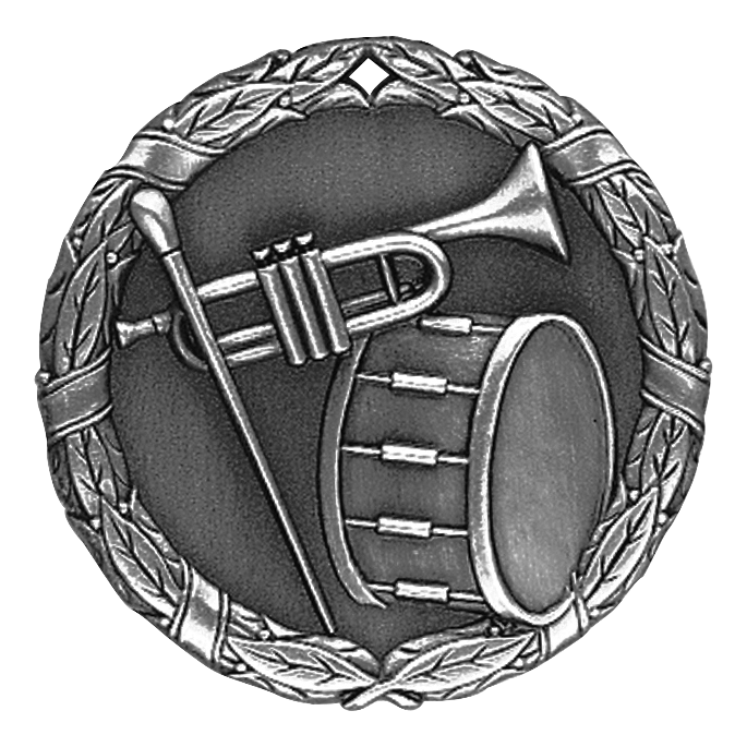 Wreath Band Medal 2" / Silver