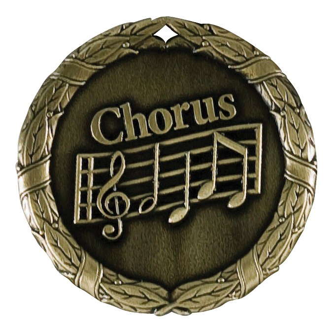 Wreath Chorus Medal 2" / Gold