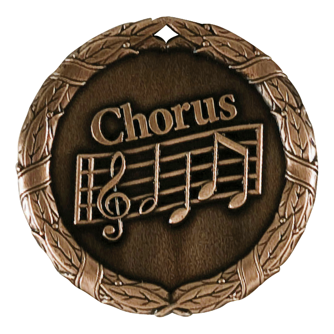 Wreath Chorus Medal 2" / Bronze (Copper Tone)