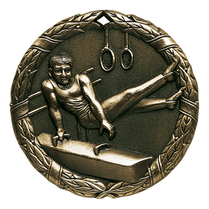 Wreath Male Gymnist Medal 2" / Gold