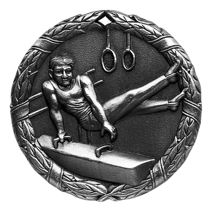 Wreath Male Gymnist Medal 2" / Silver