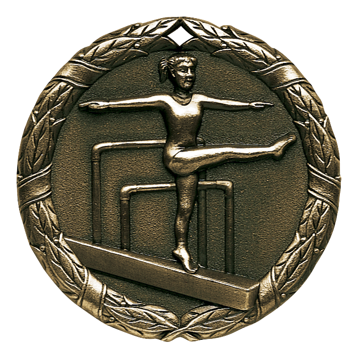 Wreath Female Gymnist Medal 2" / Gold