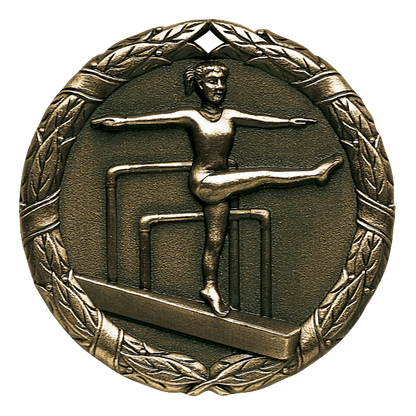 Wreath Female Gymnist Medal 2" / Gold