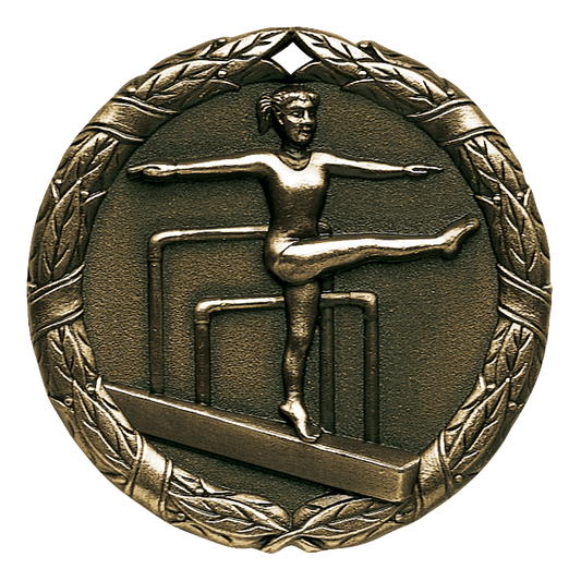 Wreath Female Gymnist Medal 2" / Gold
