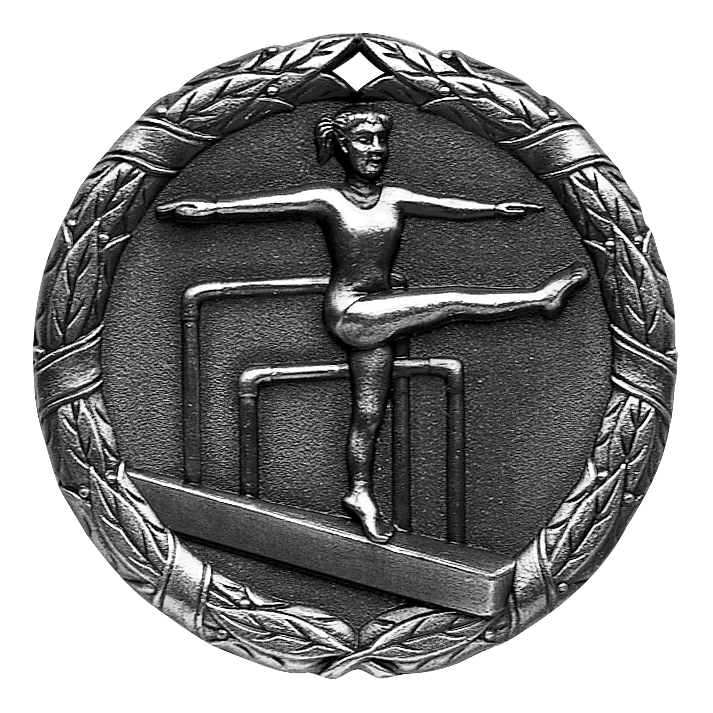 Wreath Female Gymnist Medal 2" / Silver