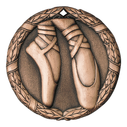 Wreath Ballet Medal 2" / Bronze (Copper Tone)