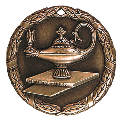 Wreath Academic Medal 2" / Bronze (Copper Tone)