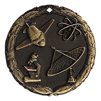 Wreath Science Medal 2" / Gold