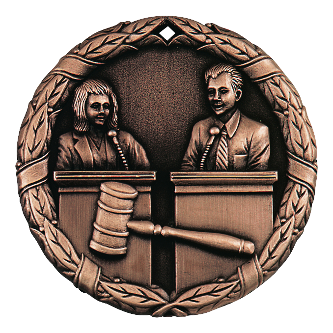 Wreath Debate Medal 2" / Bronze (Copper Tone)