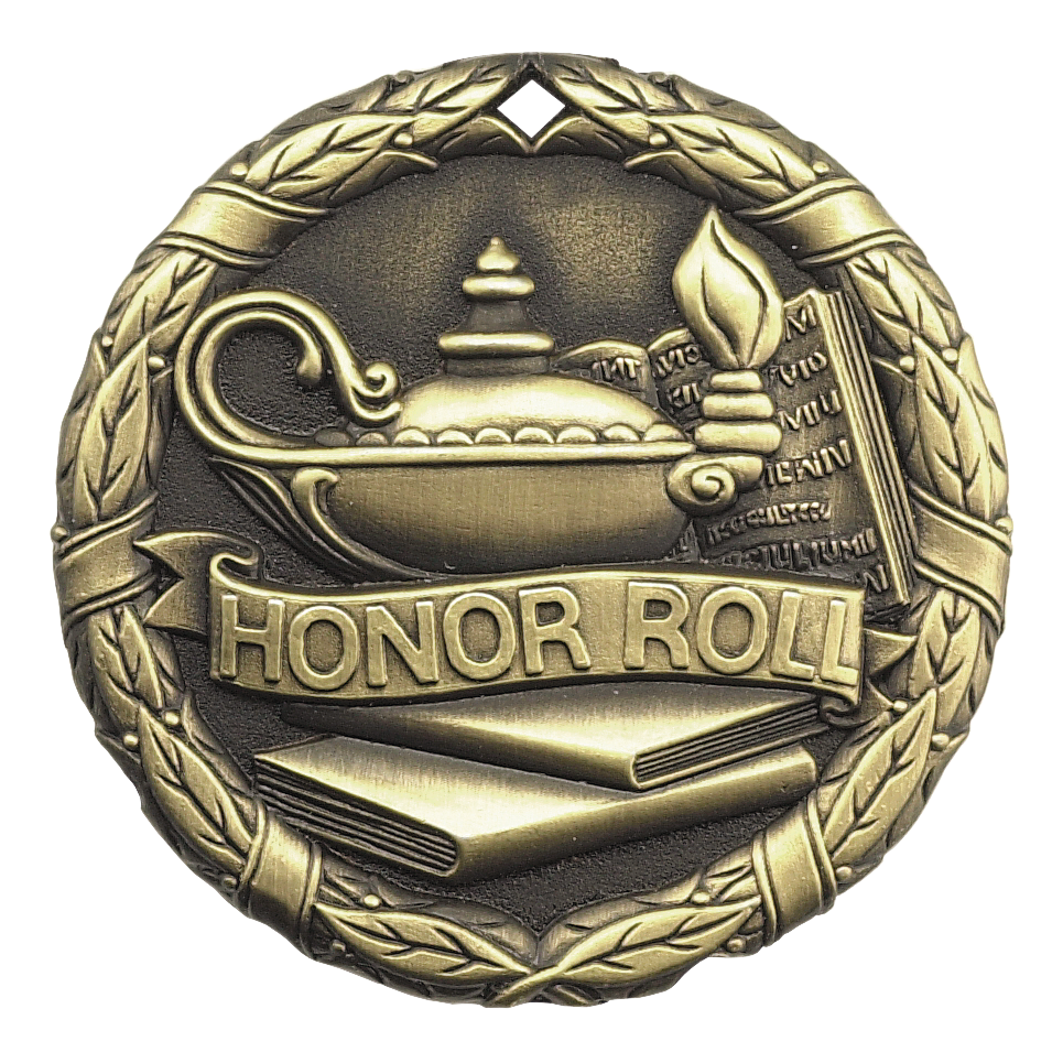 Wreath Honor Roll Medal 2" / Gold
