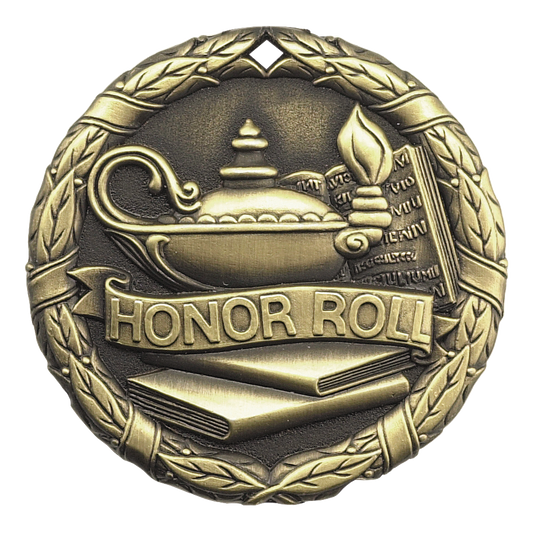 Wreath Honor Roll Medal 2" / Gold