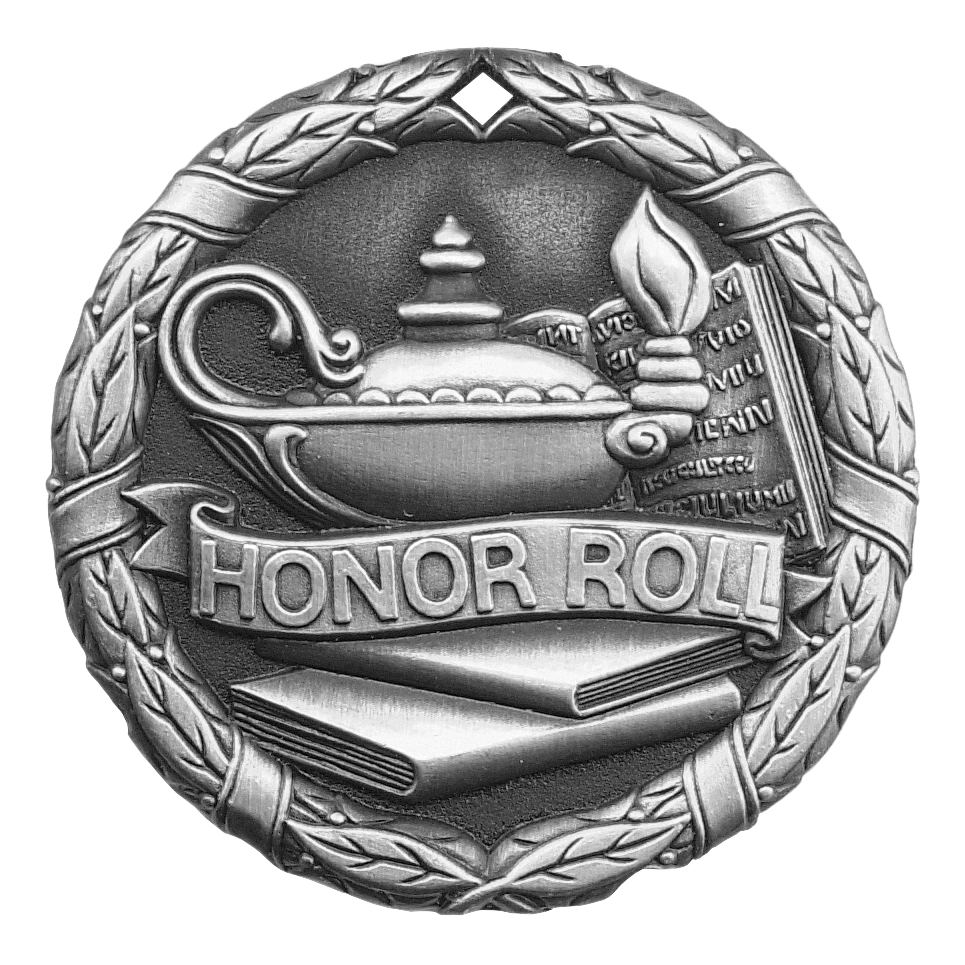 Wreath Honor Roll Medal 2" / Silver