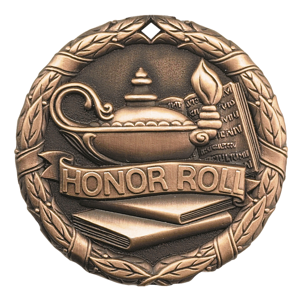 Wreath Honor Roll Medal 2" / Bronze (Copper Tone)