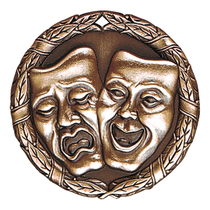 Wreath Drama Medal 2" / Bronze (Copper Tone)