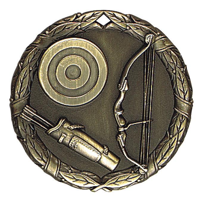 Wreath Archery Medal 2" / Gold