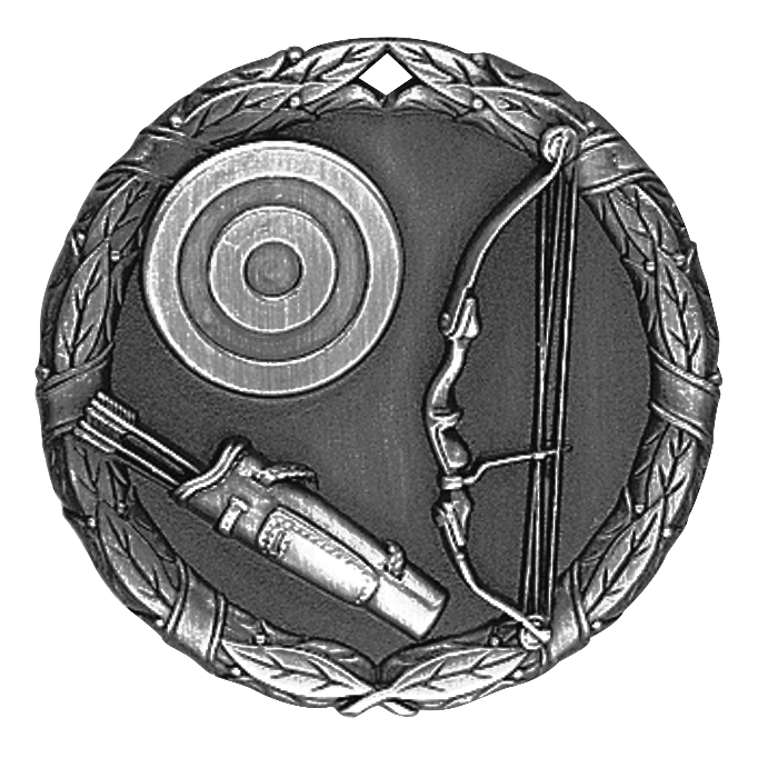 Wreath Archery Medal 2" / Silver
