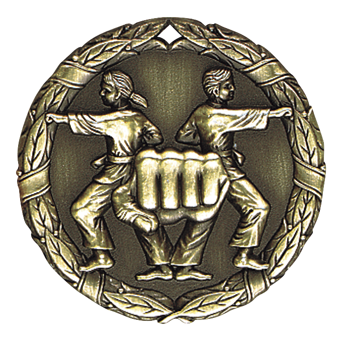 Wreath Martial Arts Medal 2" / Gold