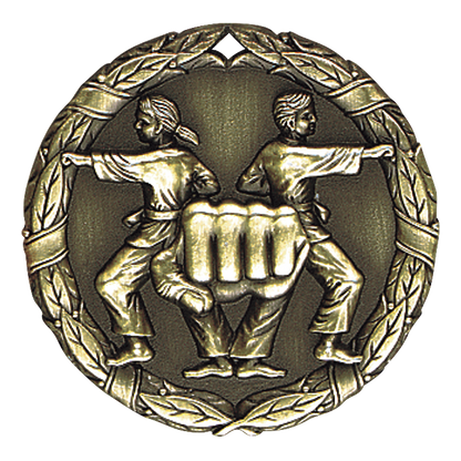 Wreath Martial Arts Medal 2" / Gold