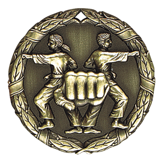 Wreath Martial Arts Medal 2" / Gold