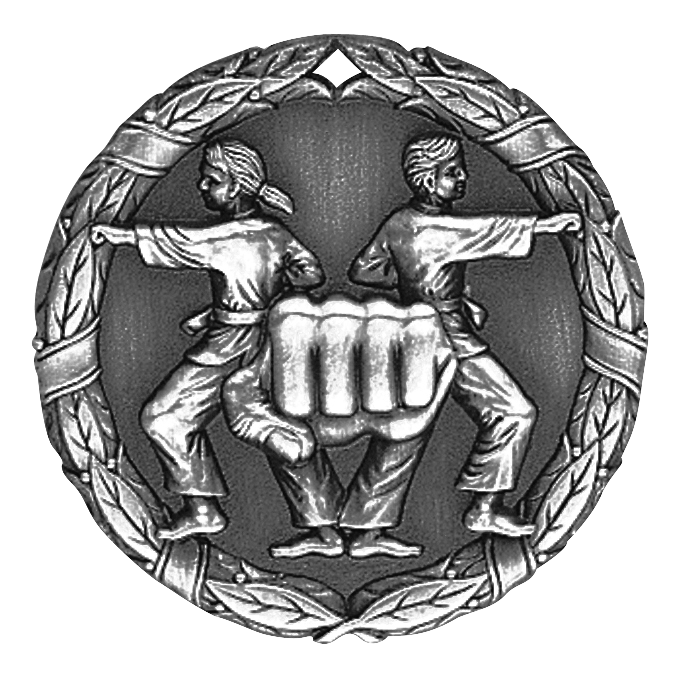 Wreath Martial Arts Medal 2" / Silver