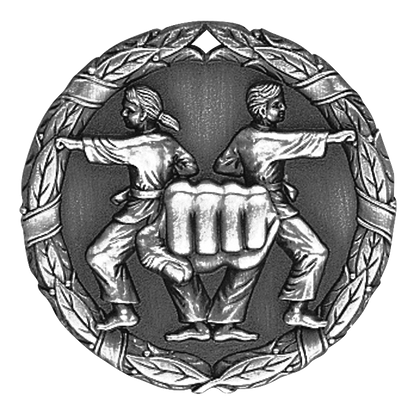 Wreath Martial Arts Medal 2" / Silver