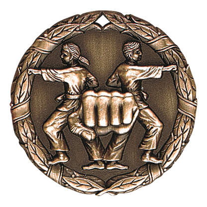 Wreath Martial Arts Medal 2" / Bronze (Copper Tone)