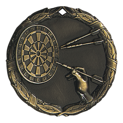 Wreath Darts Medal 2" / Gold