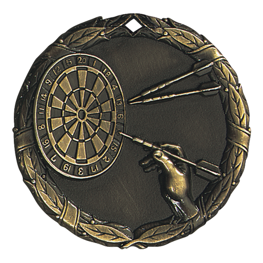 Wreath Darts Medal 2" / Gold