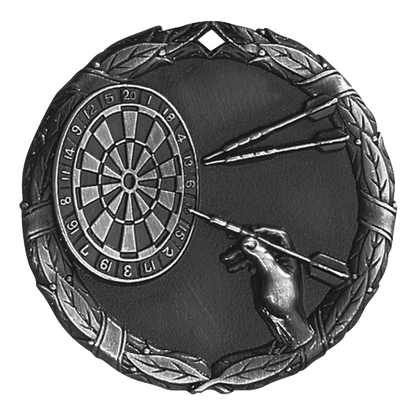 Wreath Darts Medal 2" / Silver