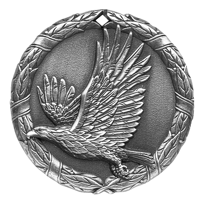 Wreath Eagle Medal 2" / Silver