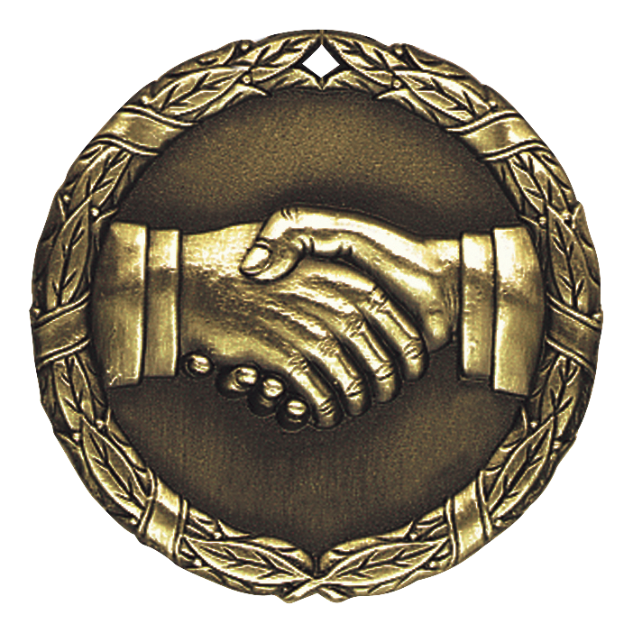 Wreath Teamwork Medal 2" / Gold