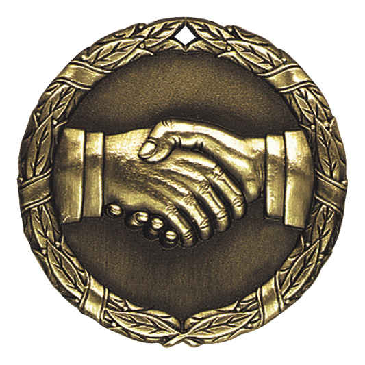 Wreath Teamwork Medal 2" / Gold