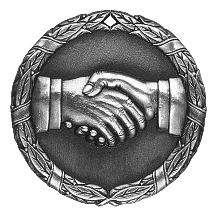 Wreath Teamwork Medal 2" / Silver
