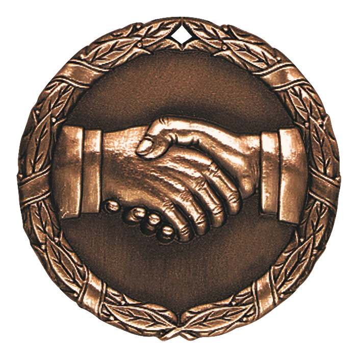 Wreath Teamwork Medal 2" / Bronze (Copper Tone)