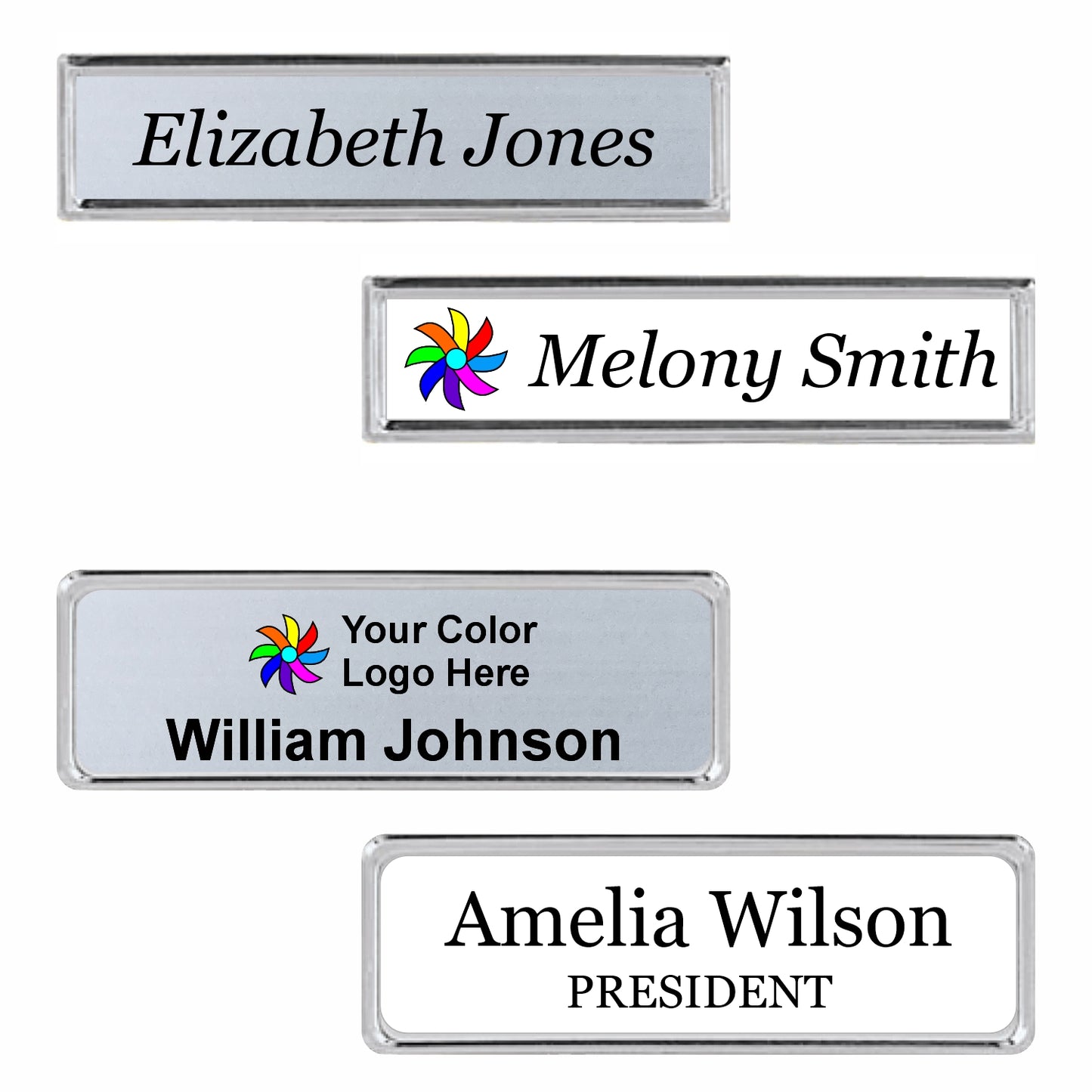 Metal Silver Name badge